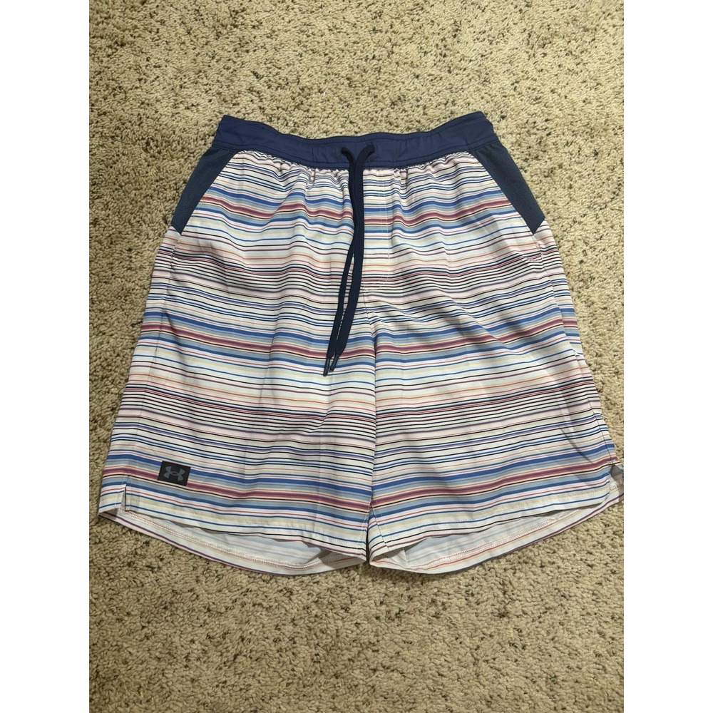 Men's Under Armour Striped Swimtrunks Size Small